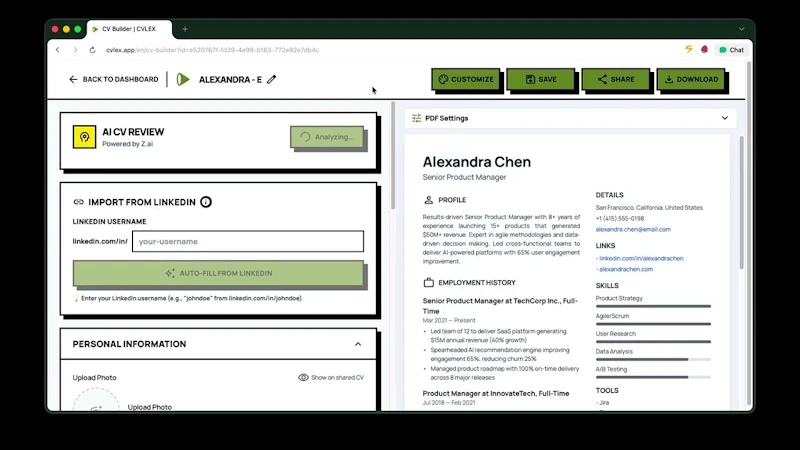 CVLEX screenshot 1 (video preview)