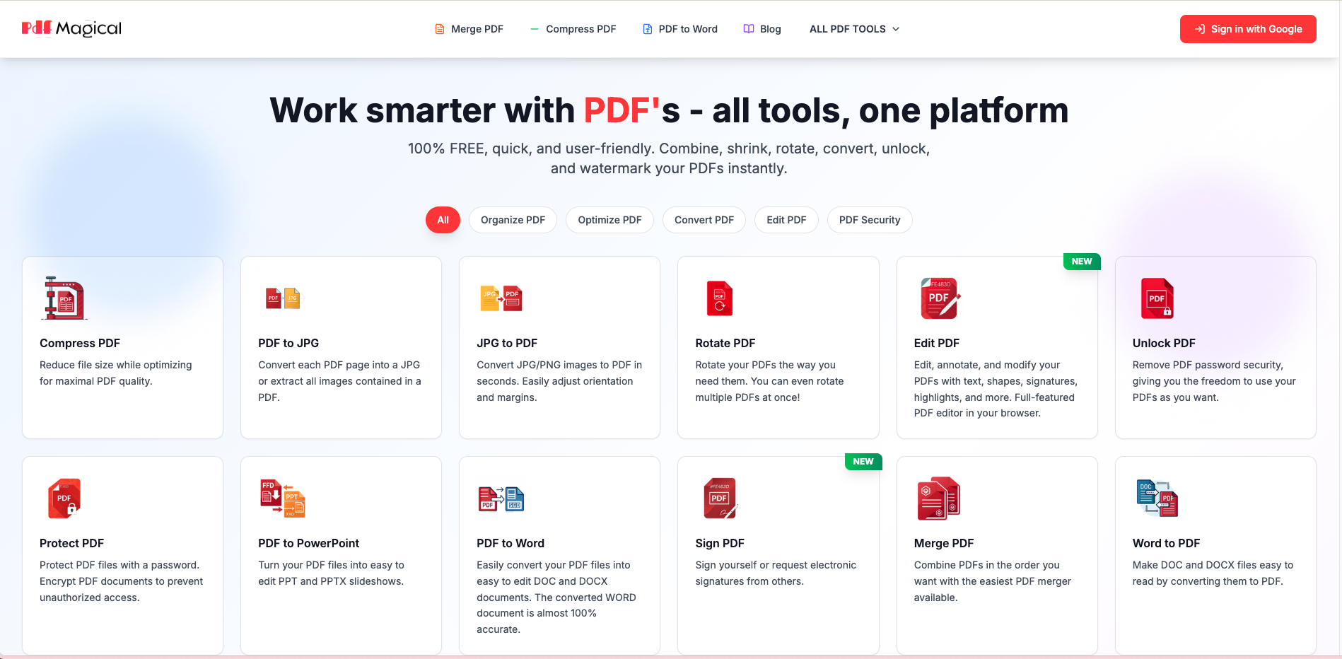 PDFMagical - Main product screenshot demonstrating key features and user interface