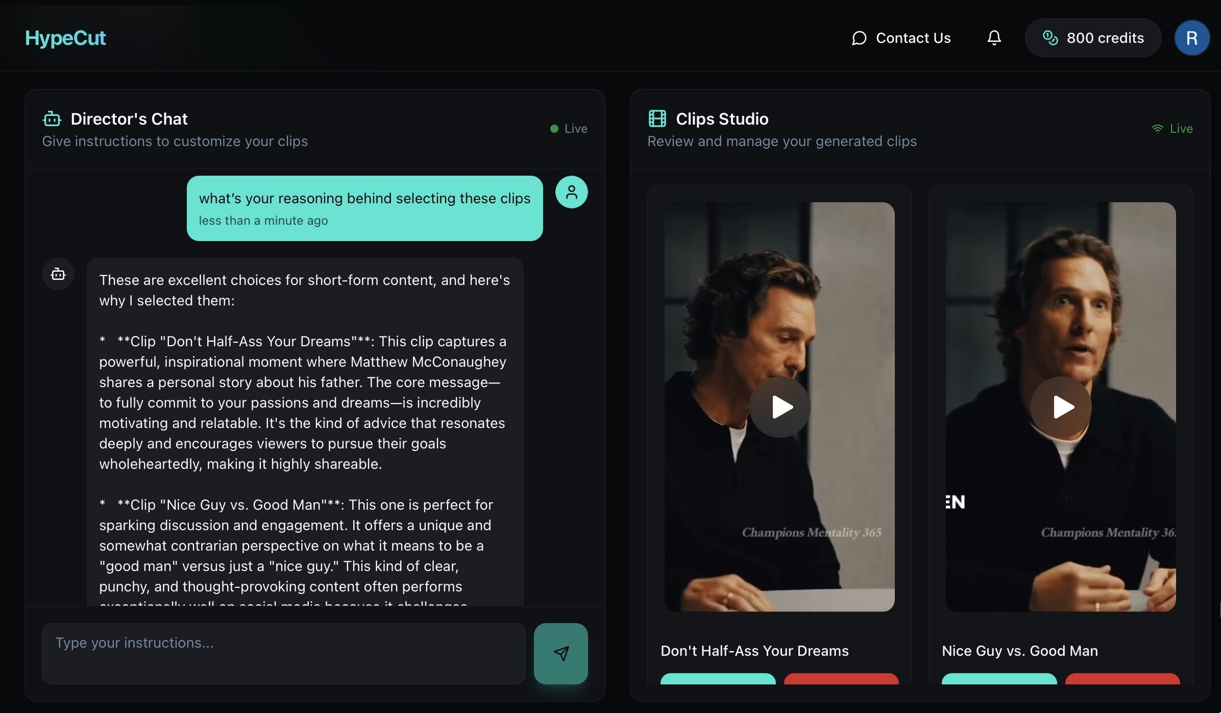HypeCut - Screenshot 3 showing product features and functionality