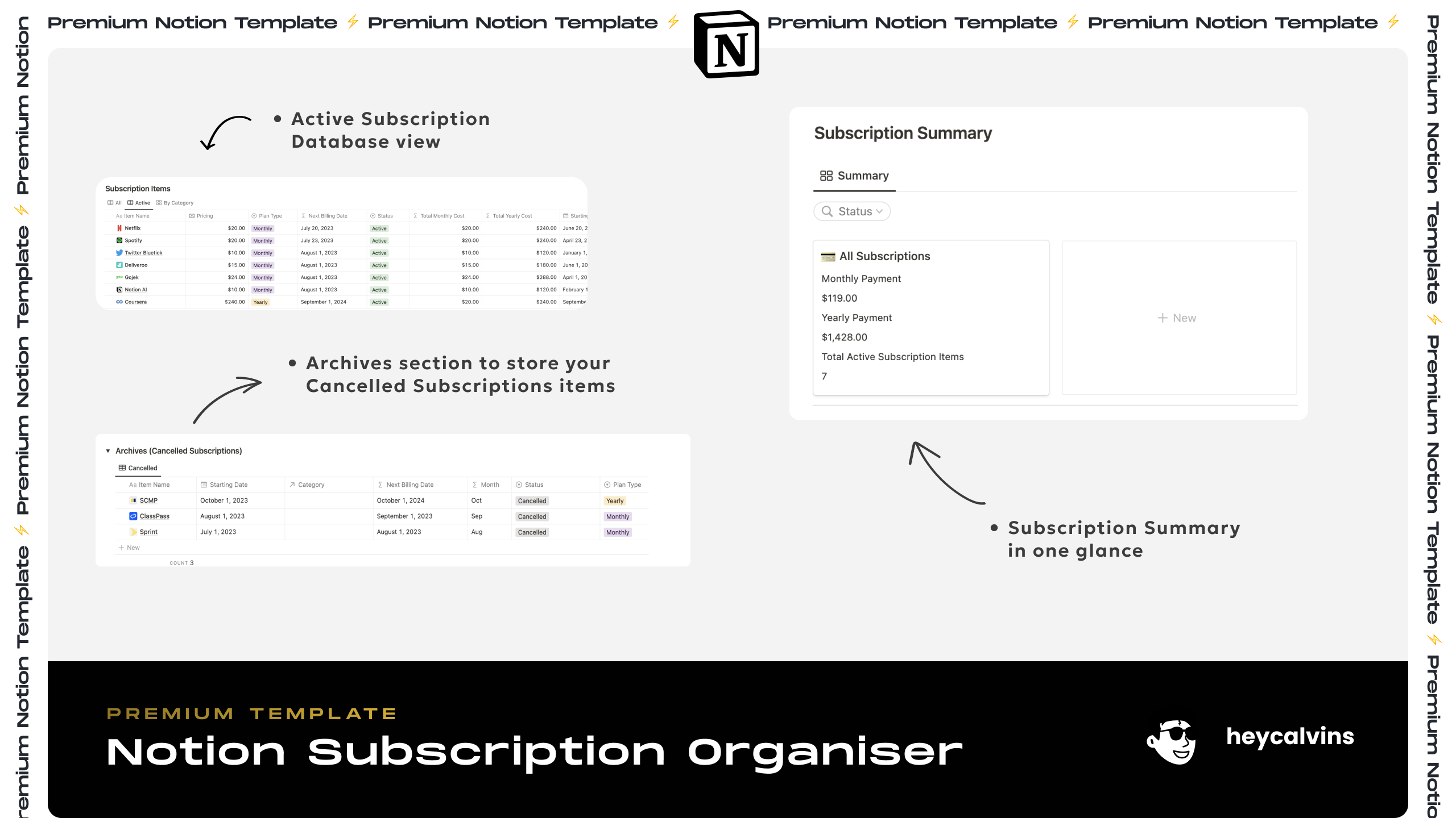 Notion Abonelik Organizatörü - Finansmanızı kontrol altında tutmak için aboneliklerinizi izleyin medya 3