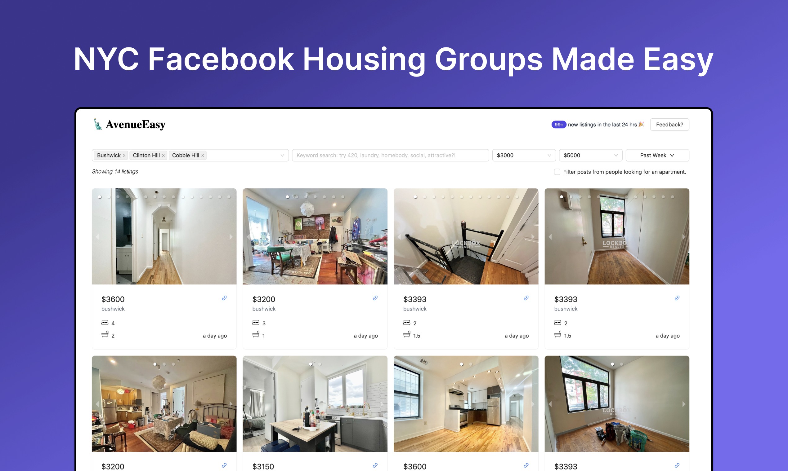 Media AvenueAsy - Lọc dễ dàng cho các nhóm nhà ở trên Facebook NYC 1