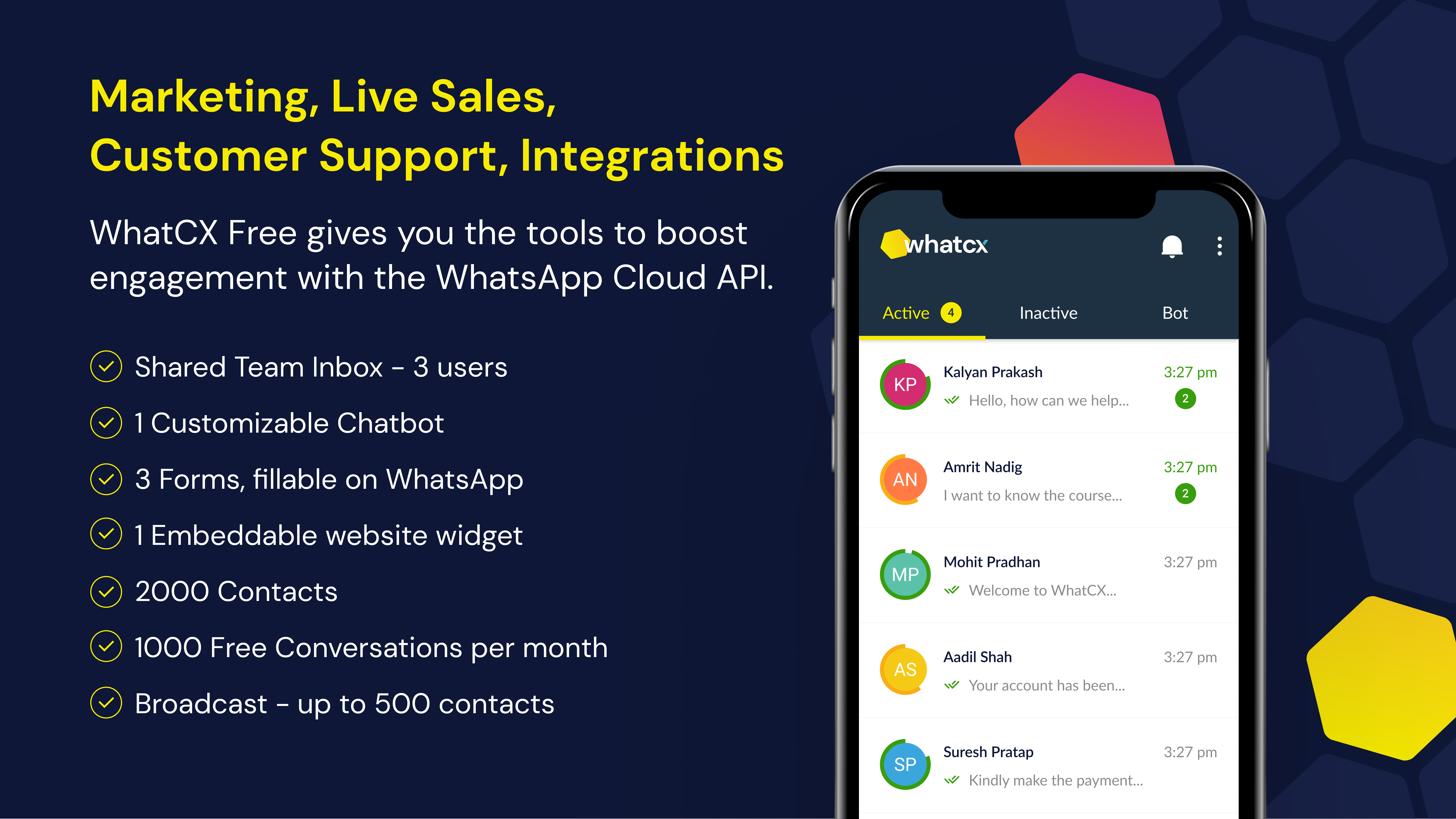 Whatcx Free - WhatsApp Cloud API에서 세계 최초의 무료 CRM 미디어 2