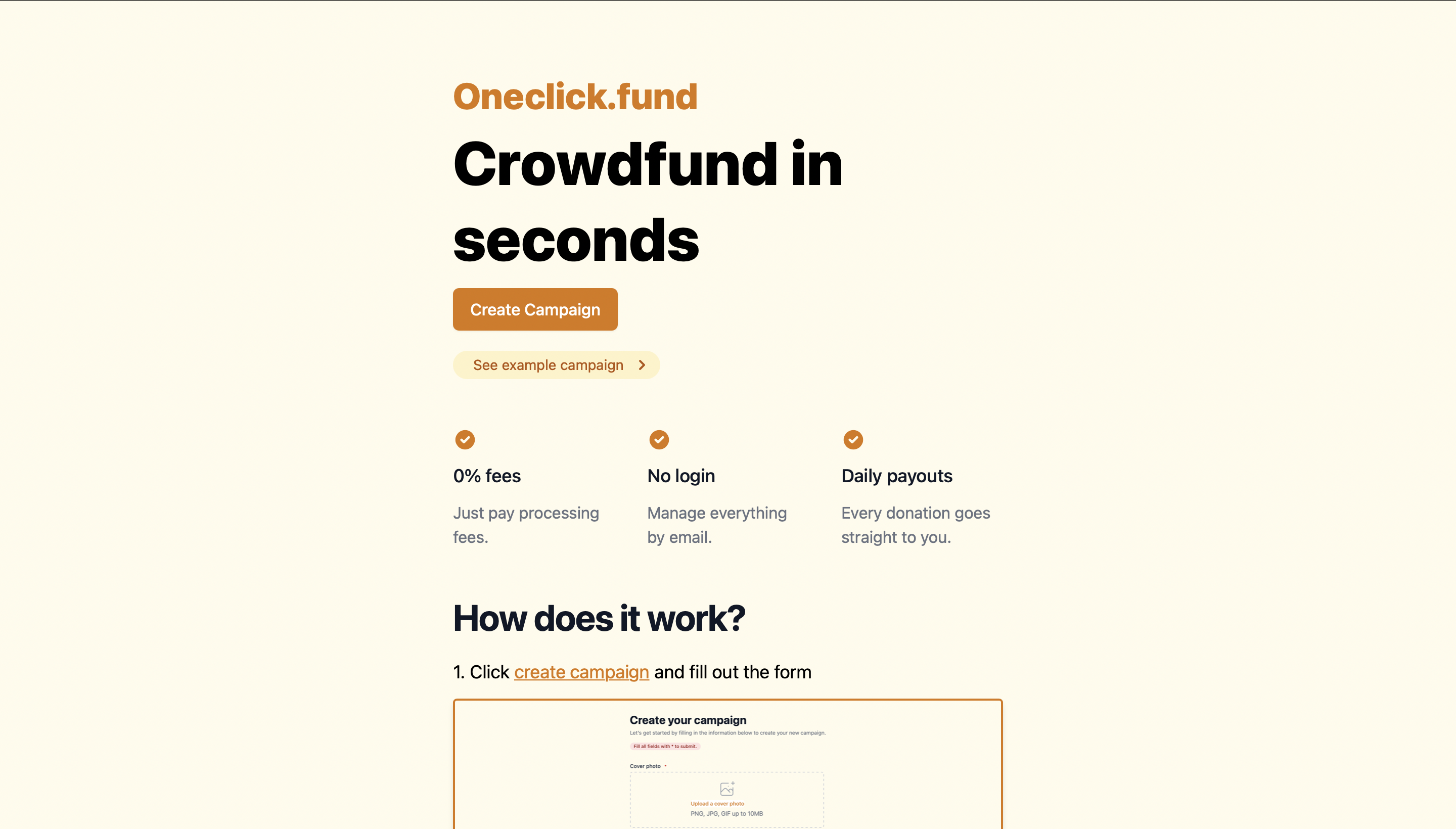 Simple crowdfunding website gallery image