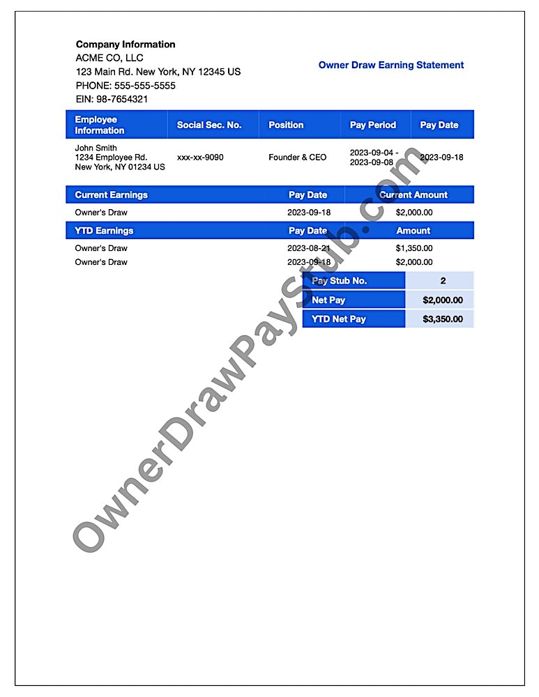 Proprietário Draw Pay Stub v2.0 media 3
