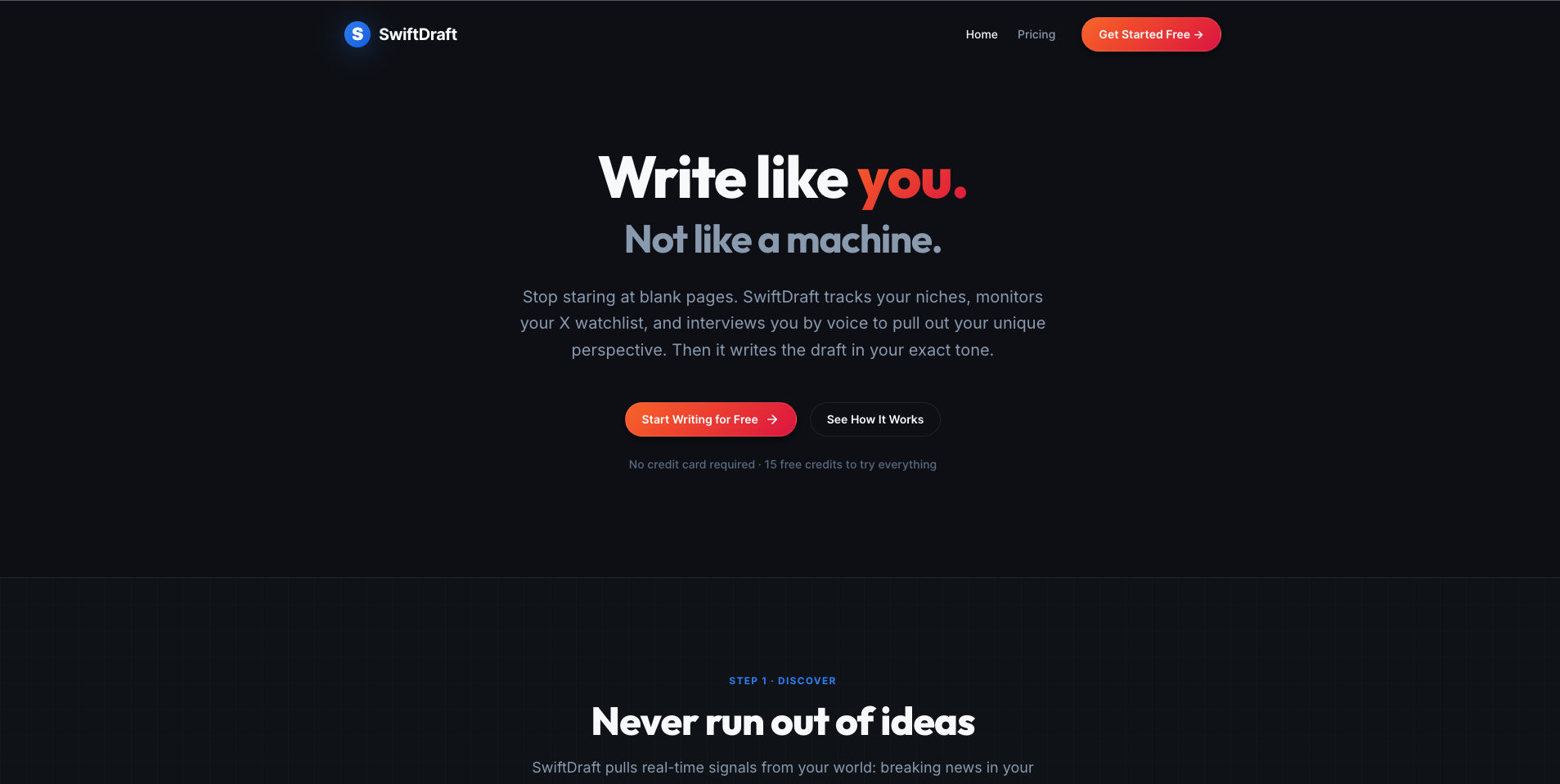 SwiftDraft: - Main product screenshot demonstrating key features and user interface