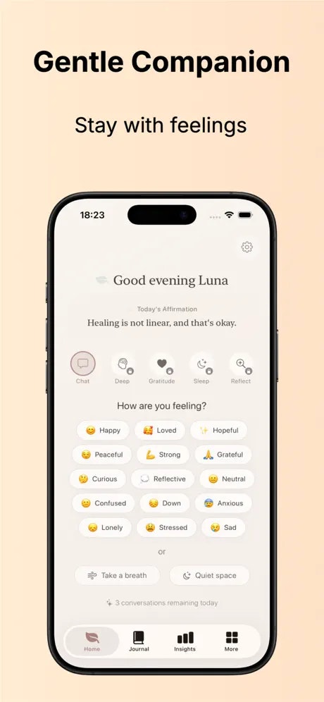 Serenia - Calm & Care - Main product screenshot demonstrating key features and user interface