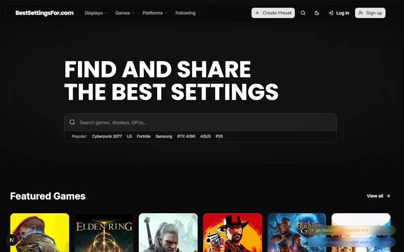 BestSettingsFor.com screenshot 2