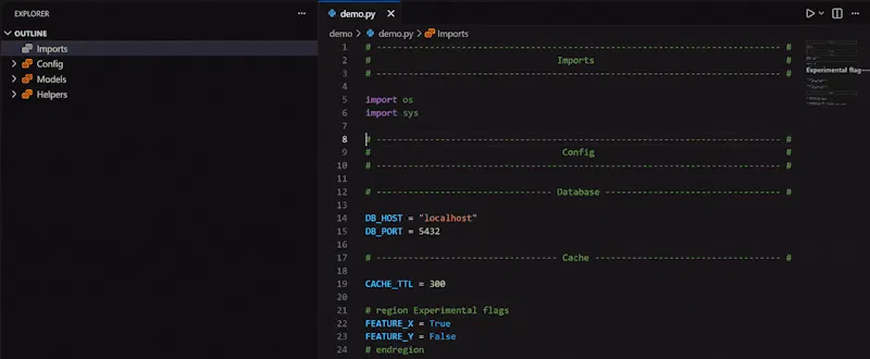 Outline Sections screenshot 2