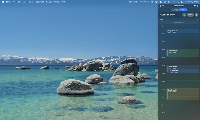 Side Calendar screenshot 1