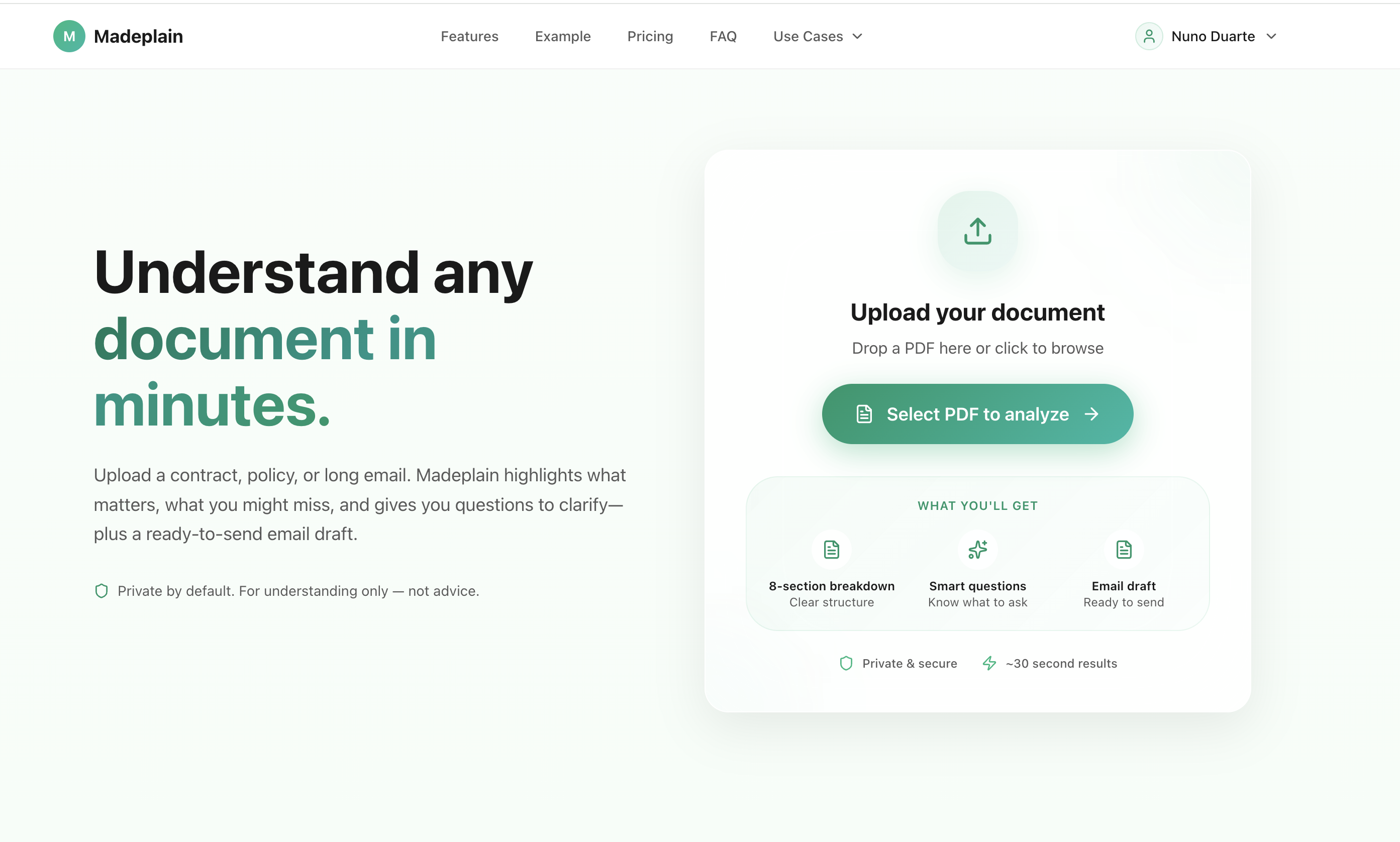 Madeplain - Main product screenshot demonstrating key features and user interface