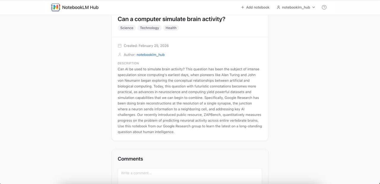 NotebookLM Hub gallery image