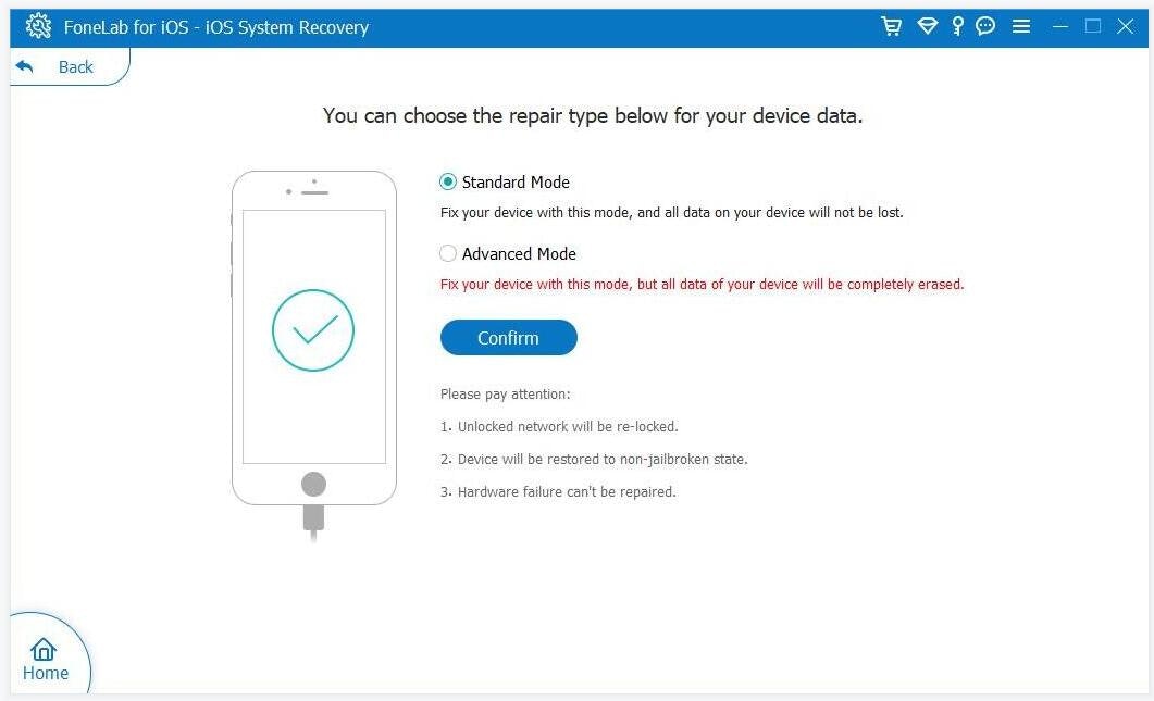 iOS सिस्टम रिकवरी टूल - अपने iPhone/iPad/iPod उपकरणों से सिस्टम को पुनर्स्थापित करें मीडिया 5