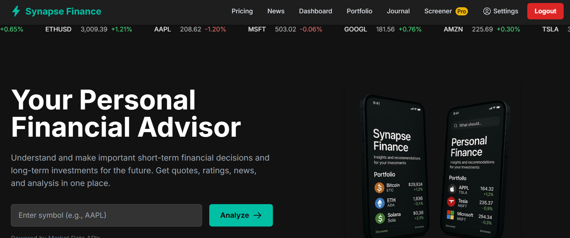 Mídia 1 de Financiamento de sinapse - Análise de mercado inteligente para comerciantes modernos