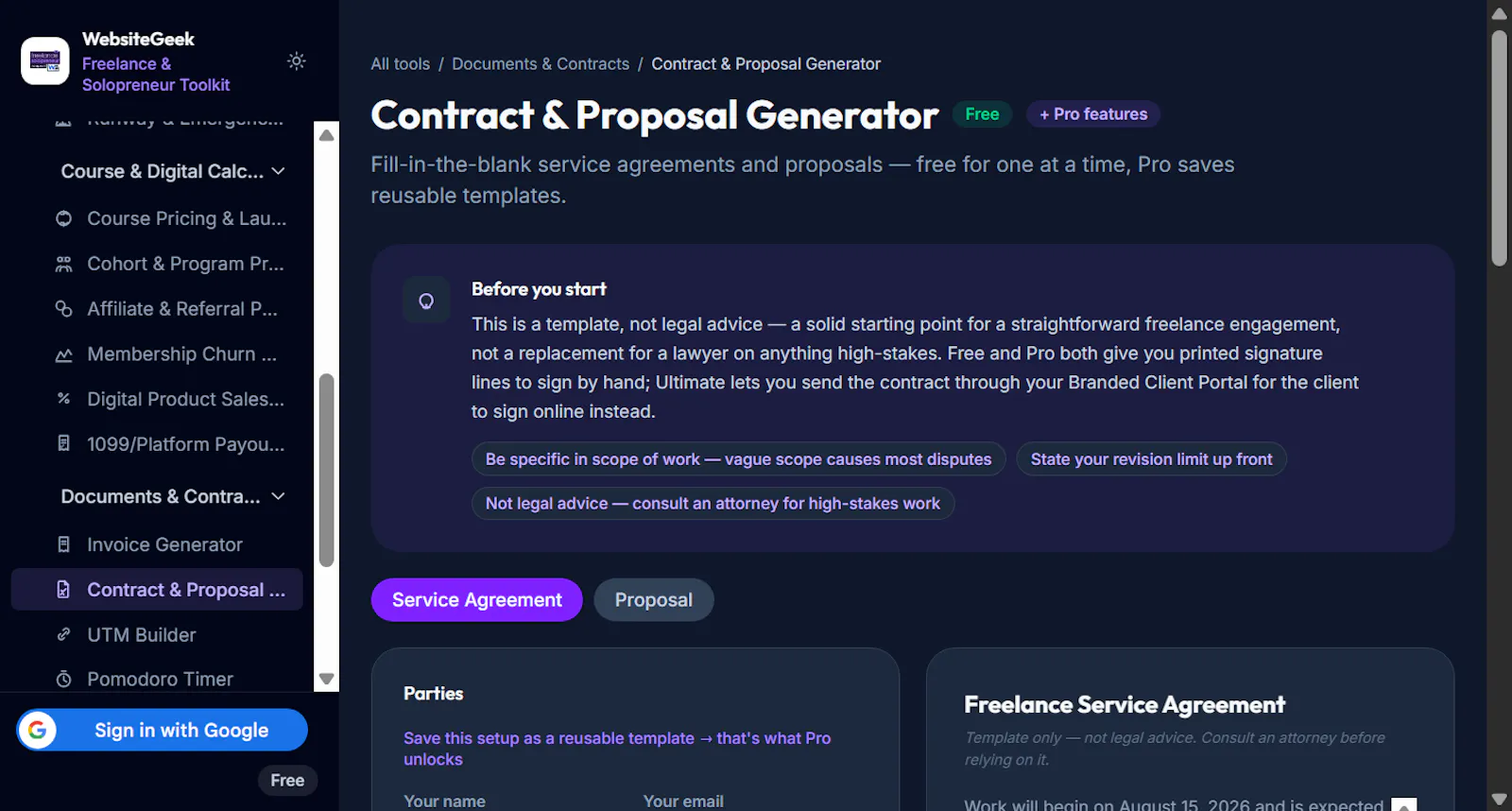 Freelance & Solopreneur Toolkit screenshot 3