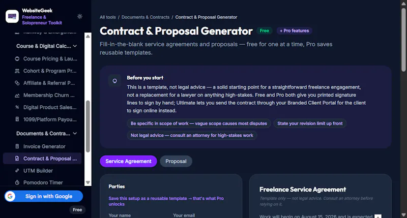 Freelance & Solopreneur Toolkit screenshot 3