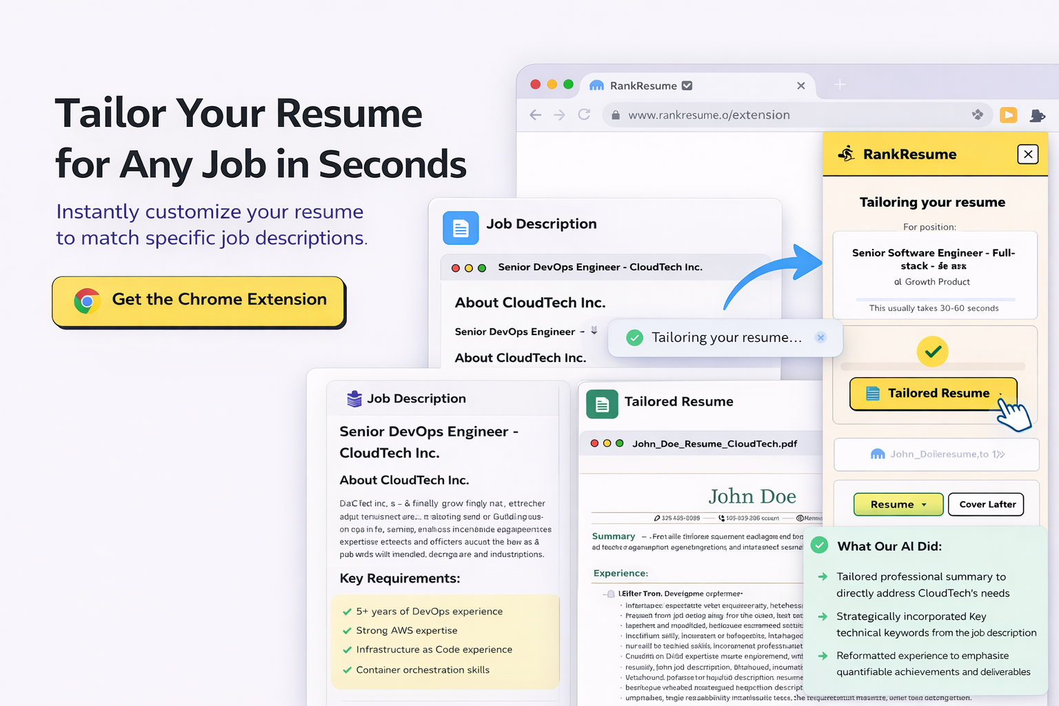 RankResume Chrome Extension gallery image