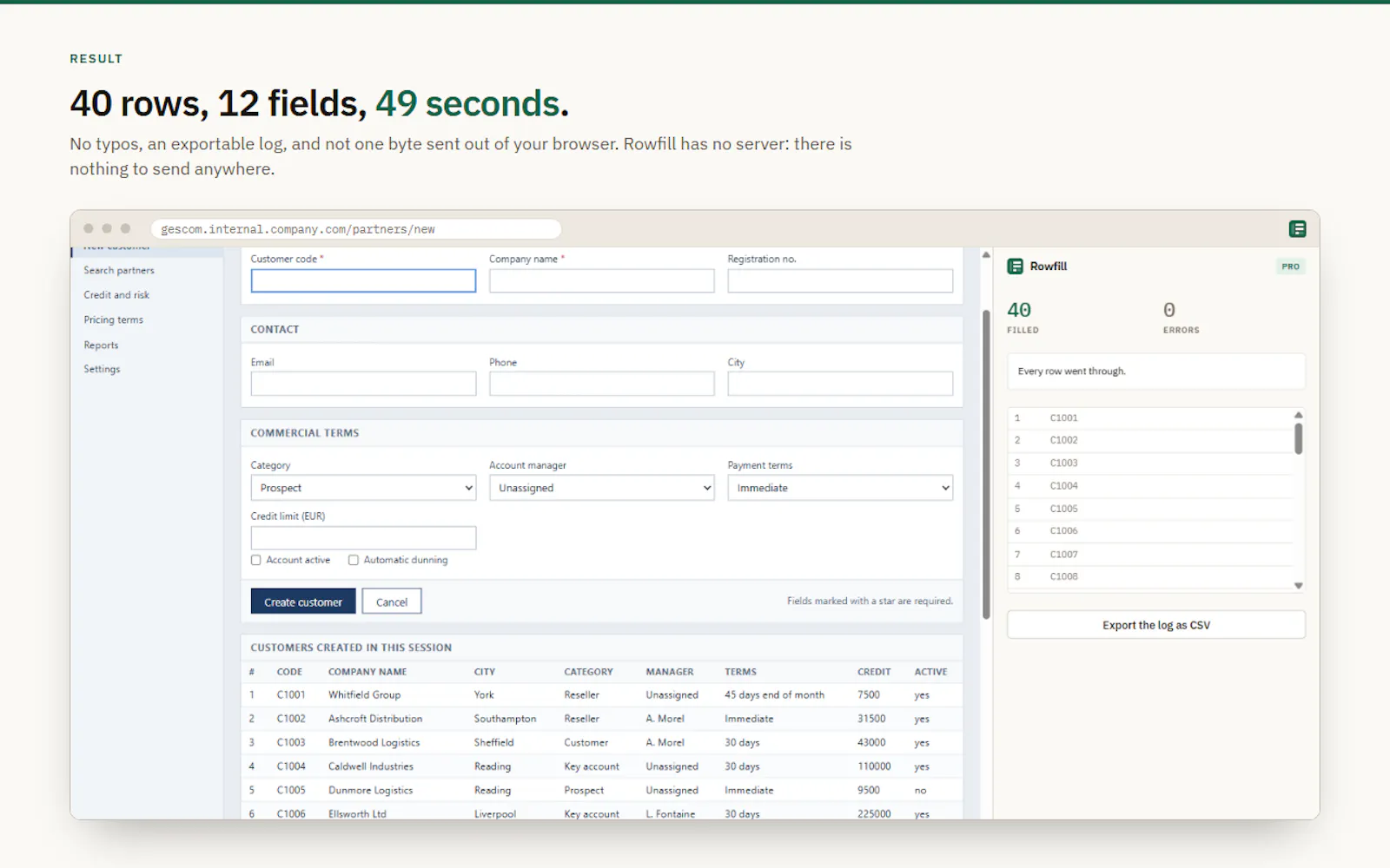 Rowfill screenshot 6