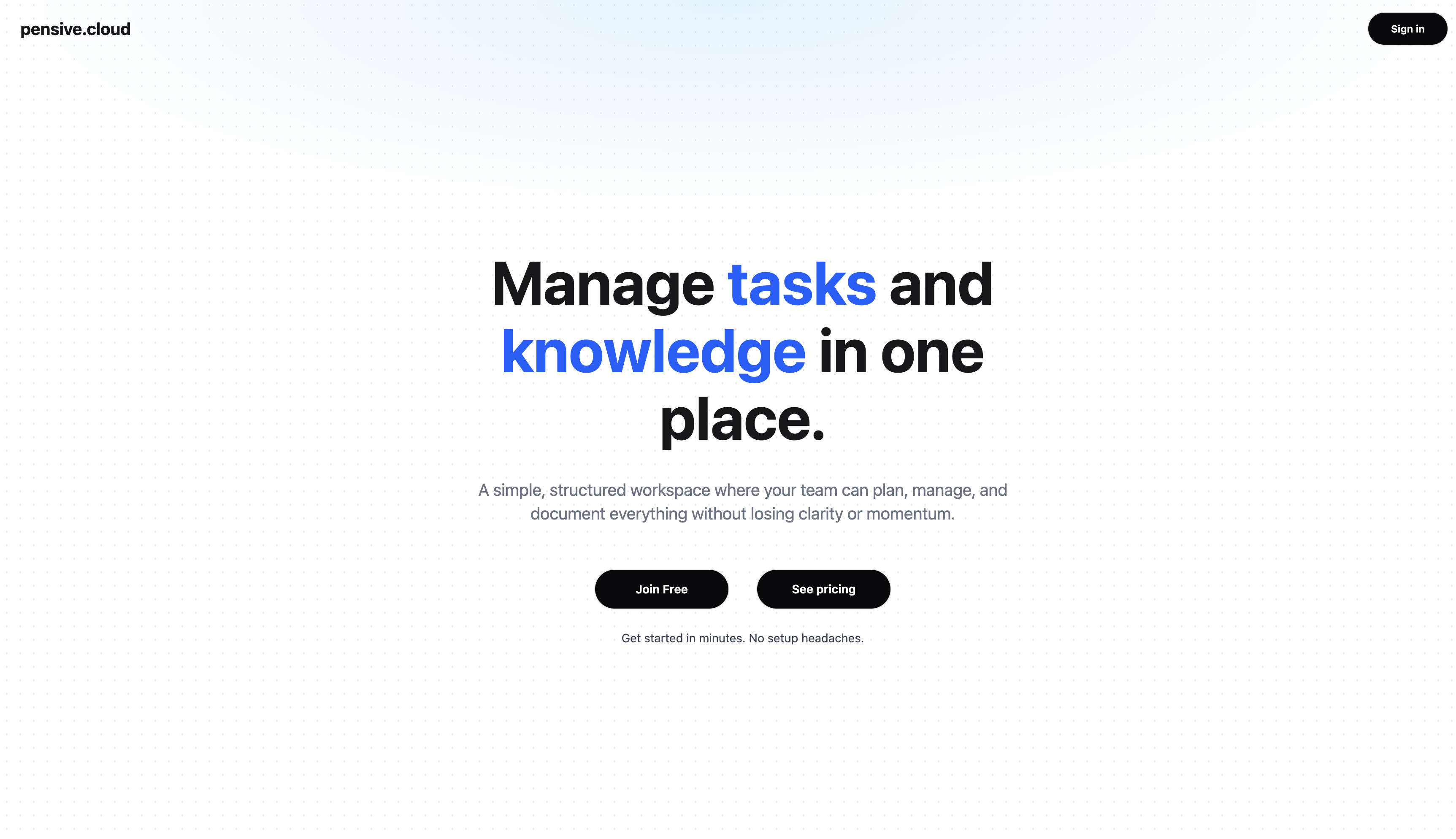 Pensive - Main screenshot showing features and interface
