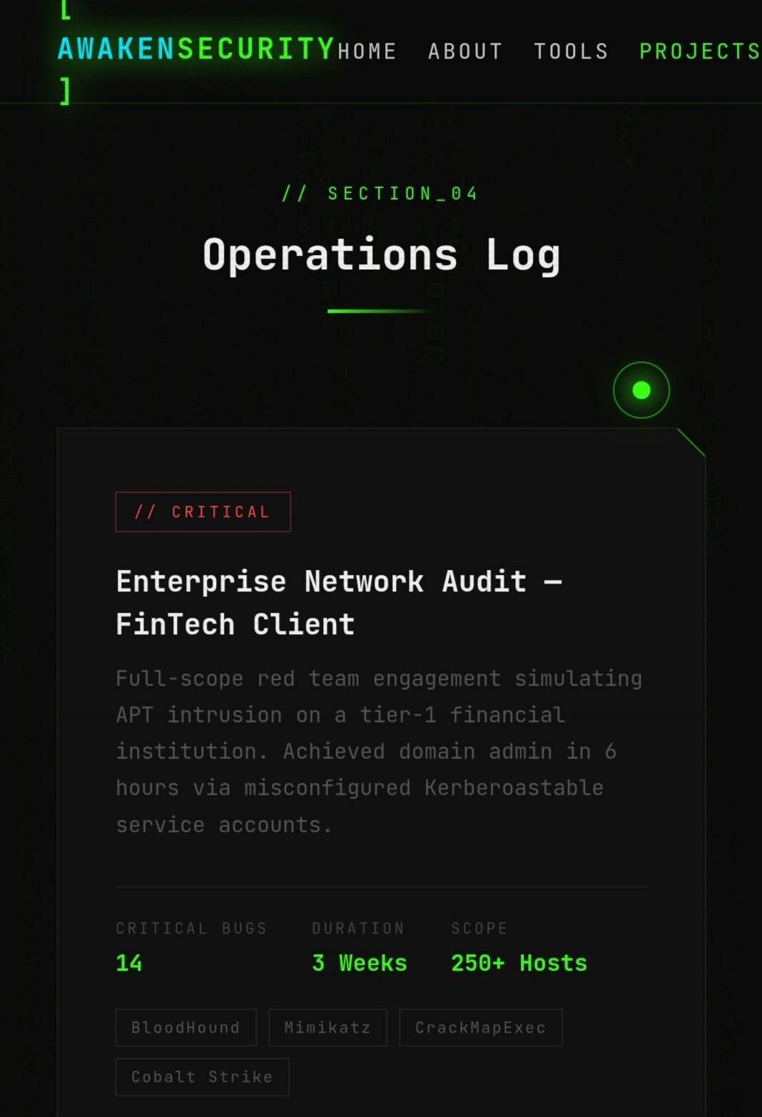 Cyber Portfolio — Terminal UI gallery image