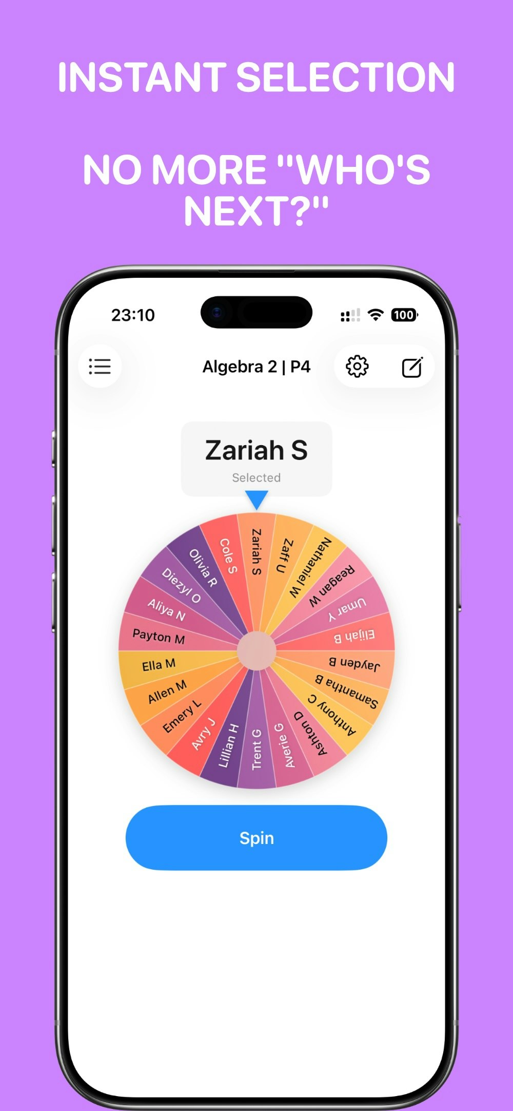 Random Picker: Name Wheel - Main product screenshot demonstrating key features and user interface