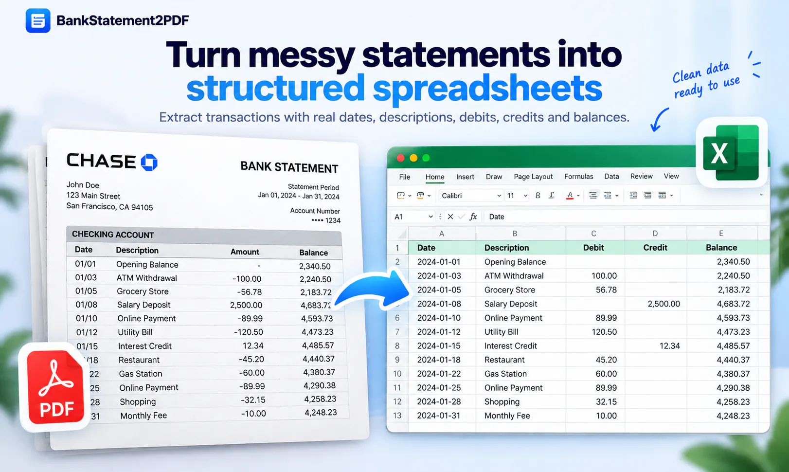 Bank Statement PDF to Excel Converter gallery image