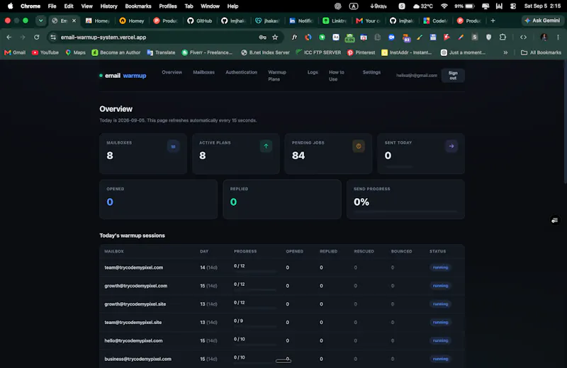 Free Email Warmup System screenshot 2
