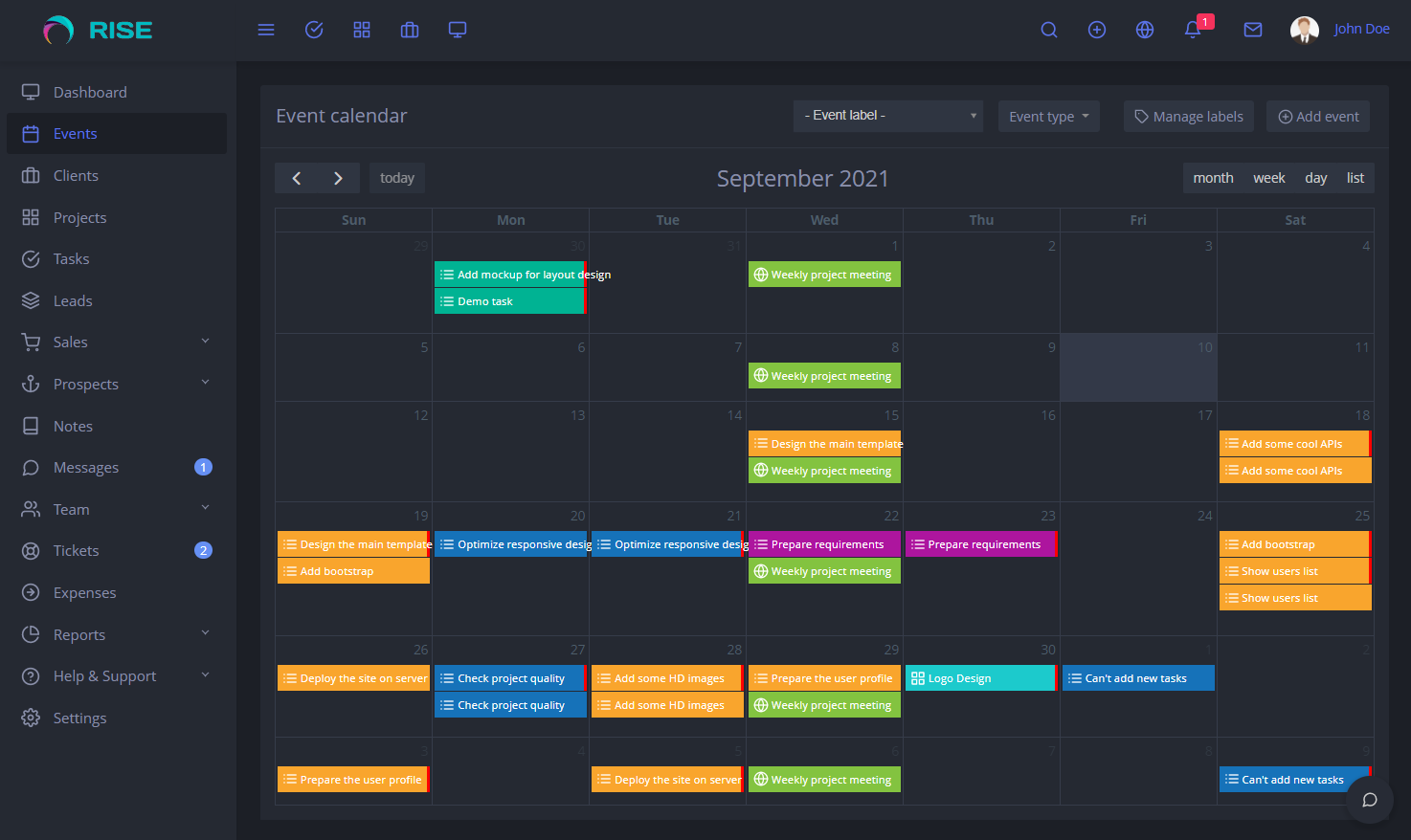 RISE - Ultimate Project Manager & CRM gallery image