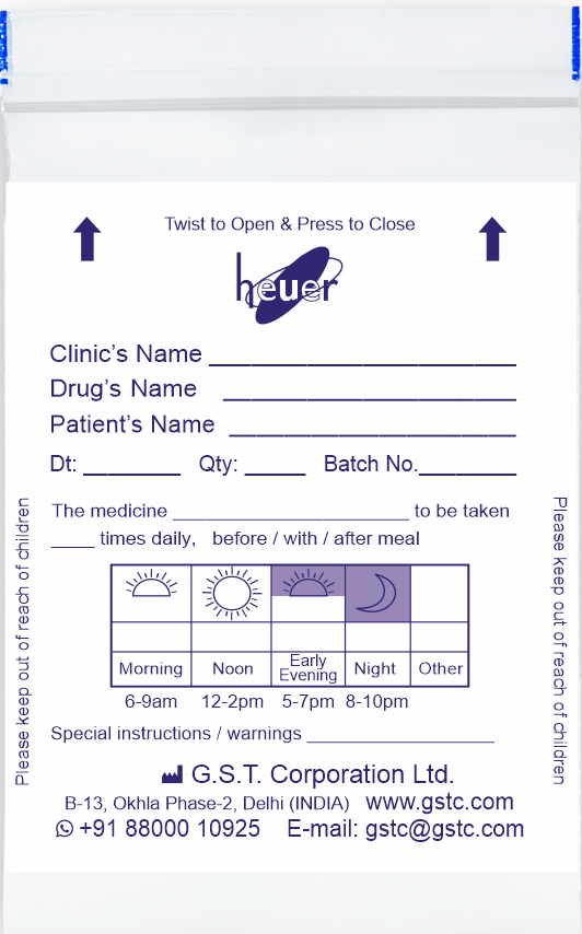 Medicine Ziplock Pouch - Main product screenshot demonstrating key features and user interface
