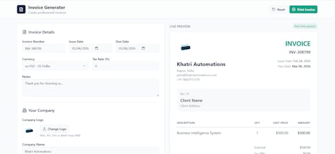The Free Invoice Generator gallery image