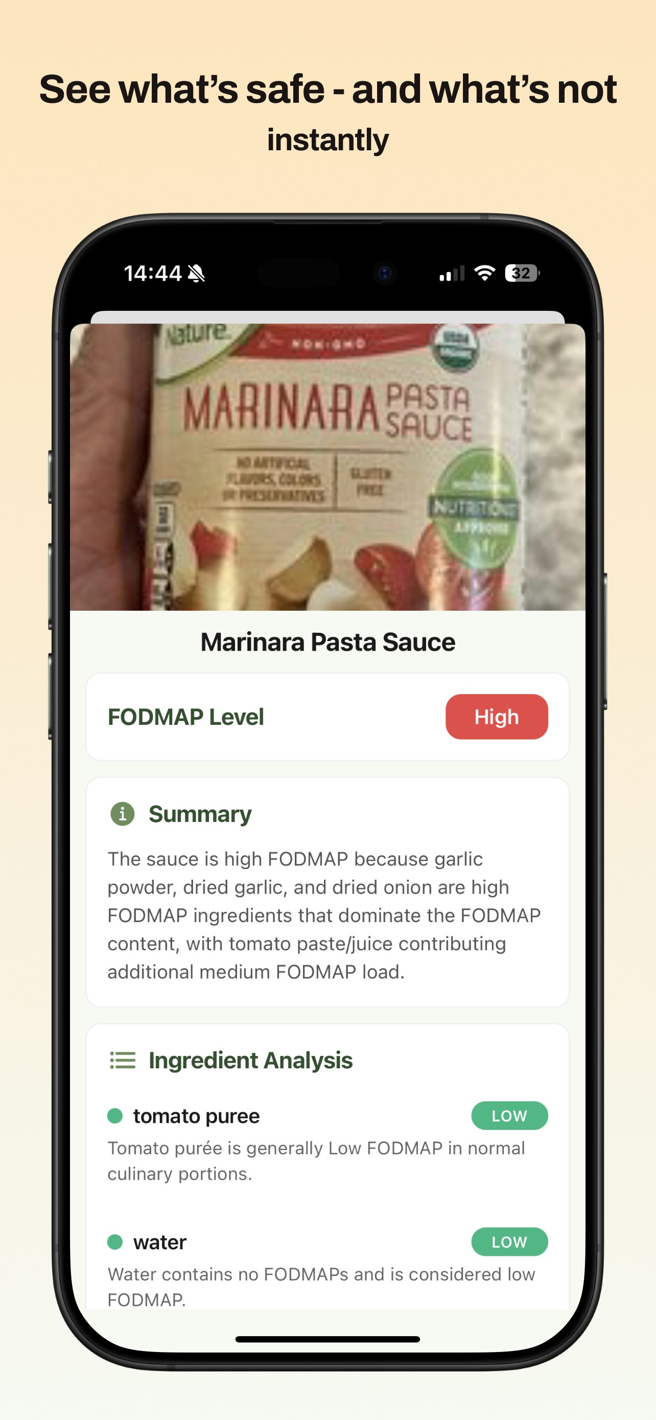 Mídia 2 de Belly Buddy: scanner FODMAP para IBS - Seu intestino merece escolhas mais inteligentes