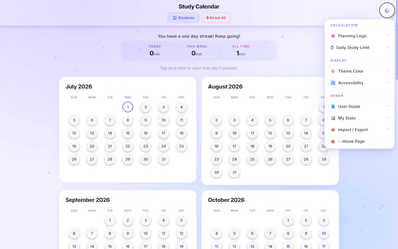 Study Planner & Time Management Tool screenshot 1