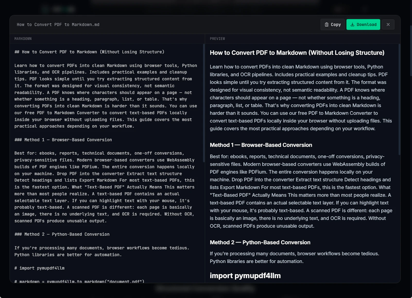 PDFtoMD screenshot 3