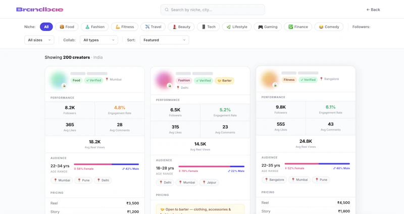 Brandbae — India's Creator Marketplace screenshot 1