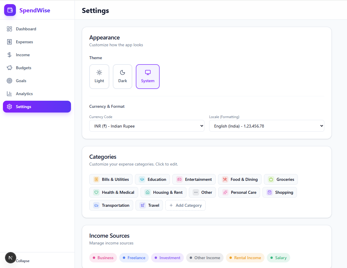 SpendWise - Screenshot 2 showing product features and functionality