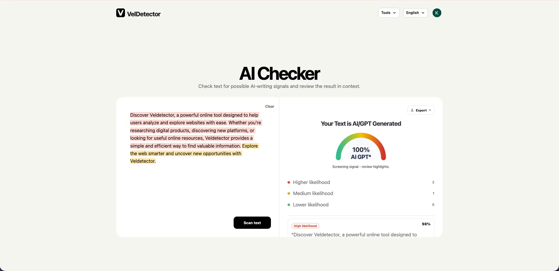 veldetector 截图 4