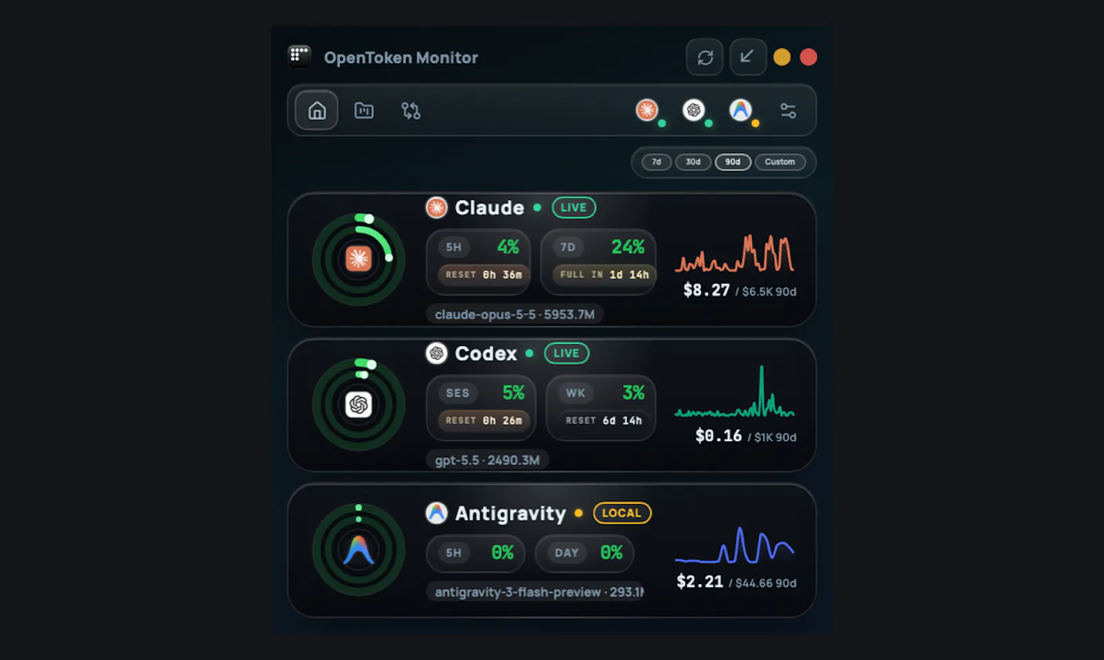 OpenToken Monitor screenshot 2