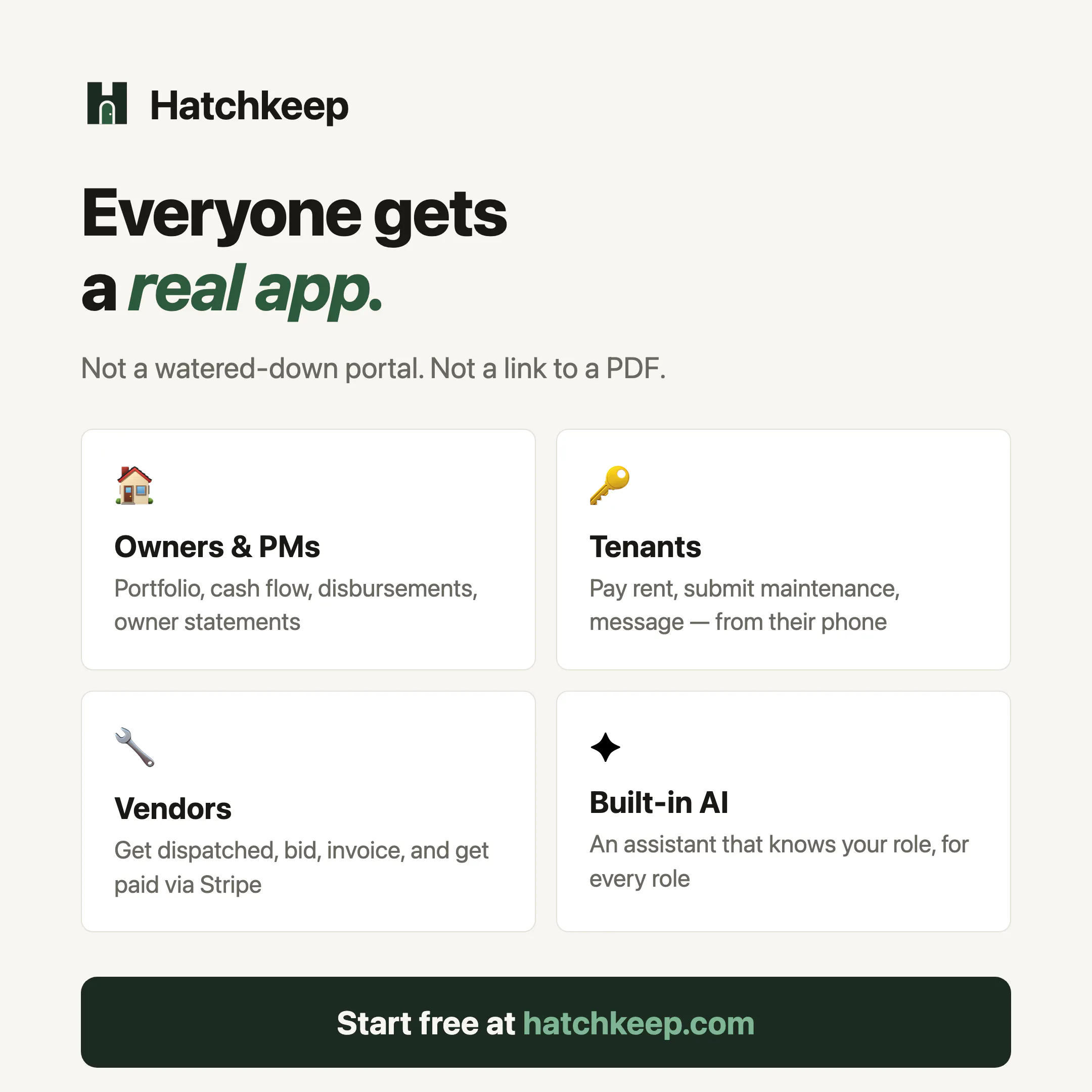 Hatchkeep — Free Property Management  gallery image
