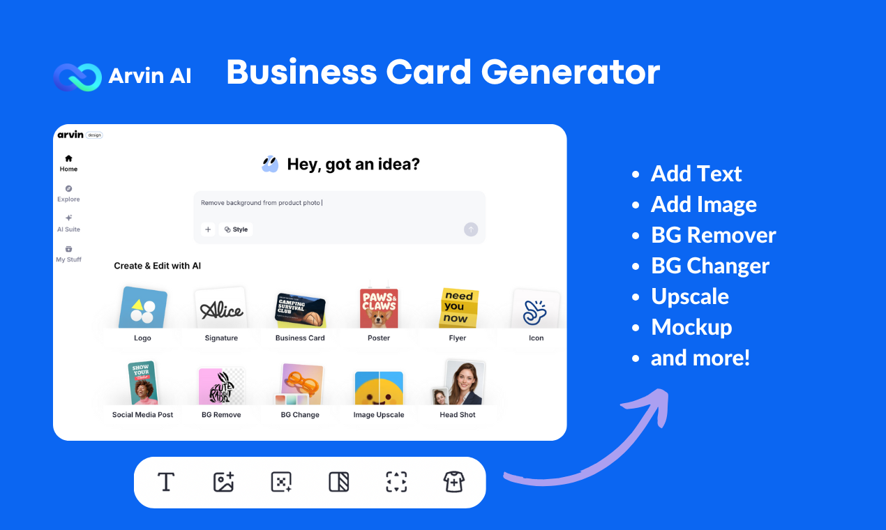 Arvin AI visitekaartje generator - Ontwerp een professionele visitekaartje media 3