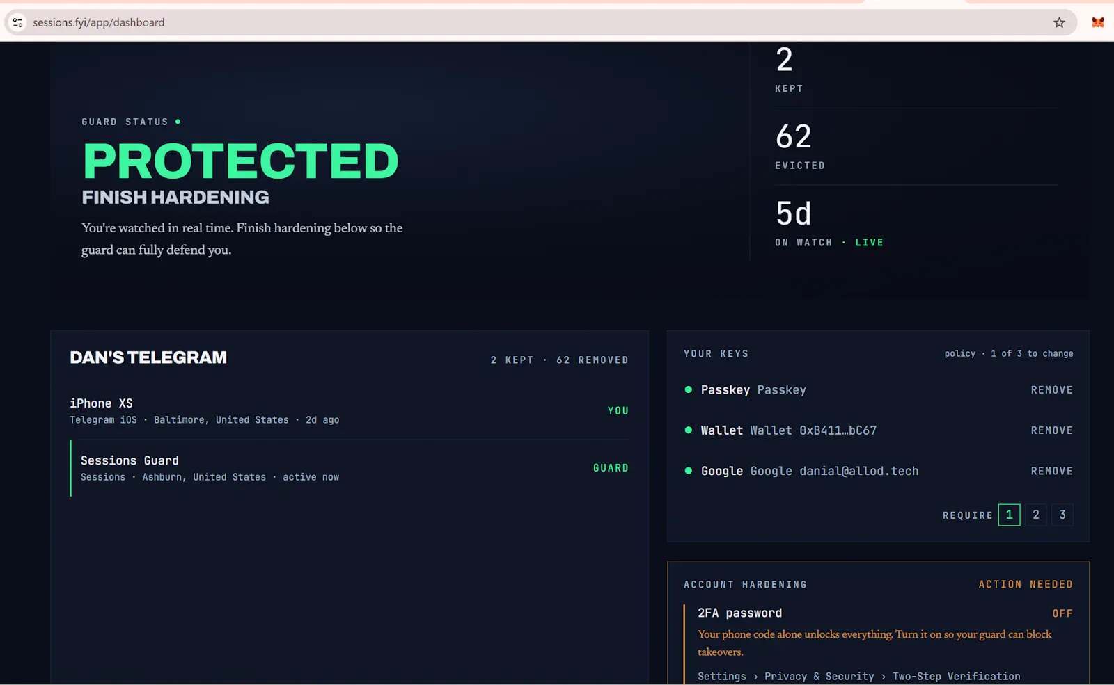 Sessions screenshot 4