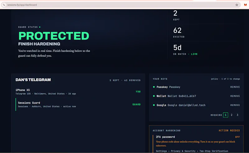 Sessions screenshot 4