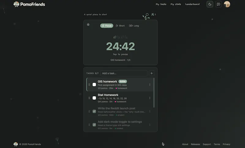PomoFriends screenshot 2