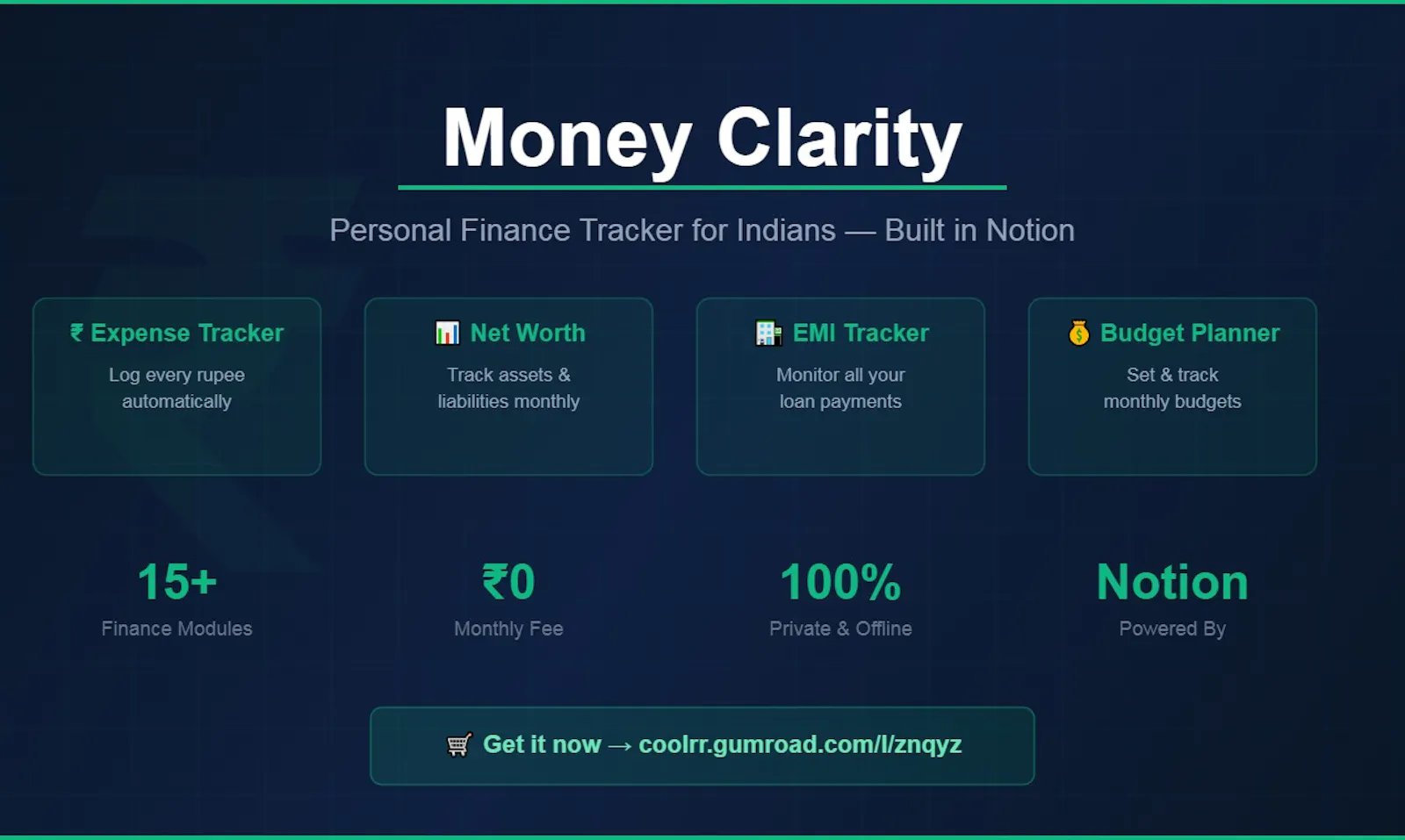 Money Clarity — Notion Finance Tracker screenshot 1