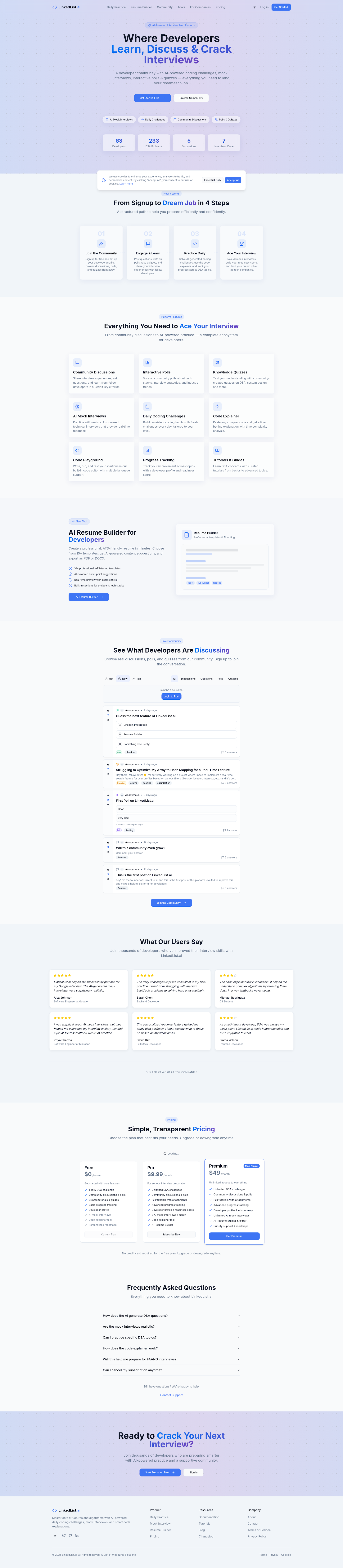 LinkedList.ai - Main product screenshot demonstrating key features and user interface