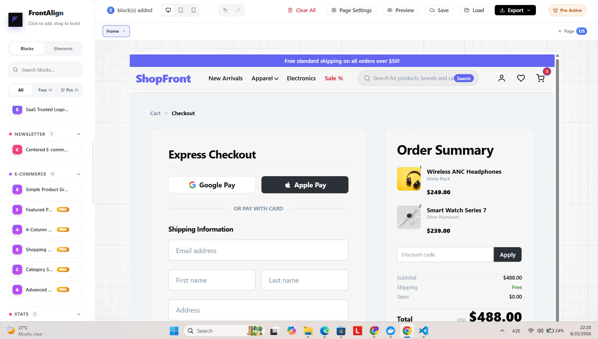 FrontAlign Builder gallery image