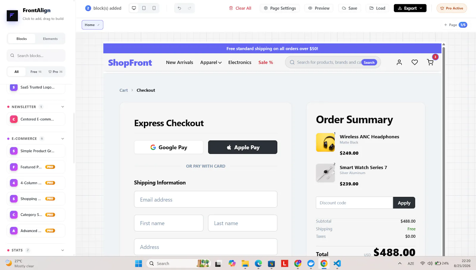FrontAlign Builder screenshot 1