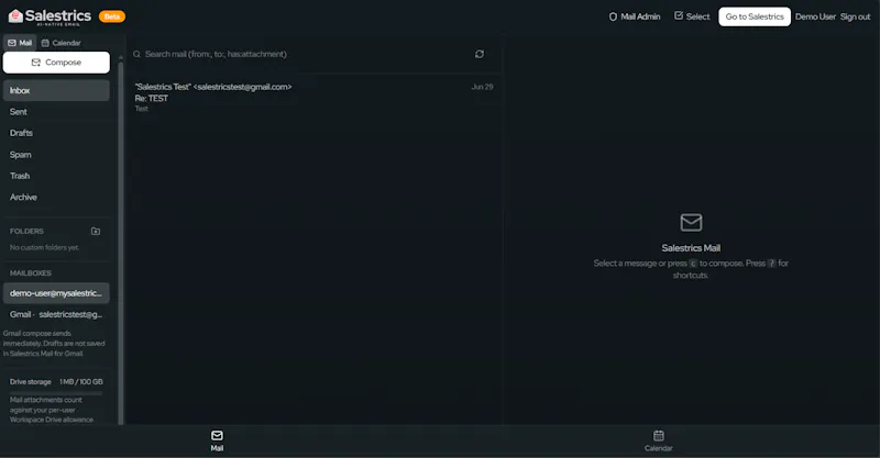 Salestrics AI-Native Email Beta screenshot 8
