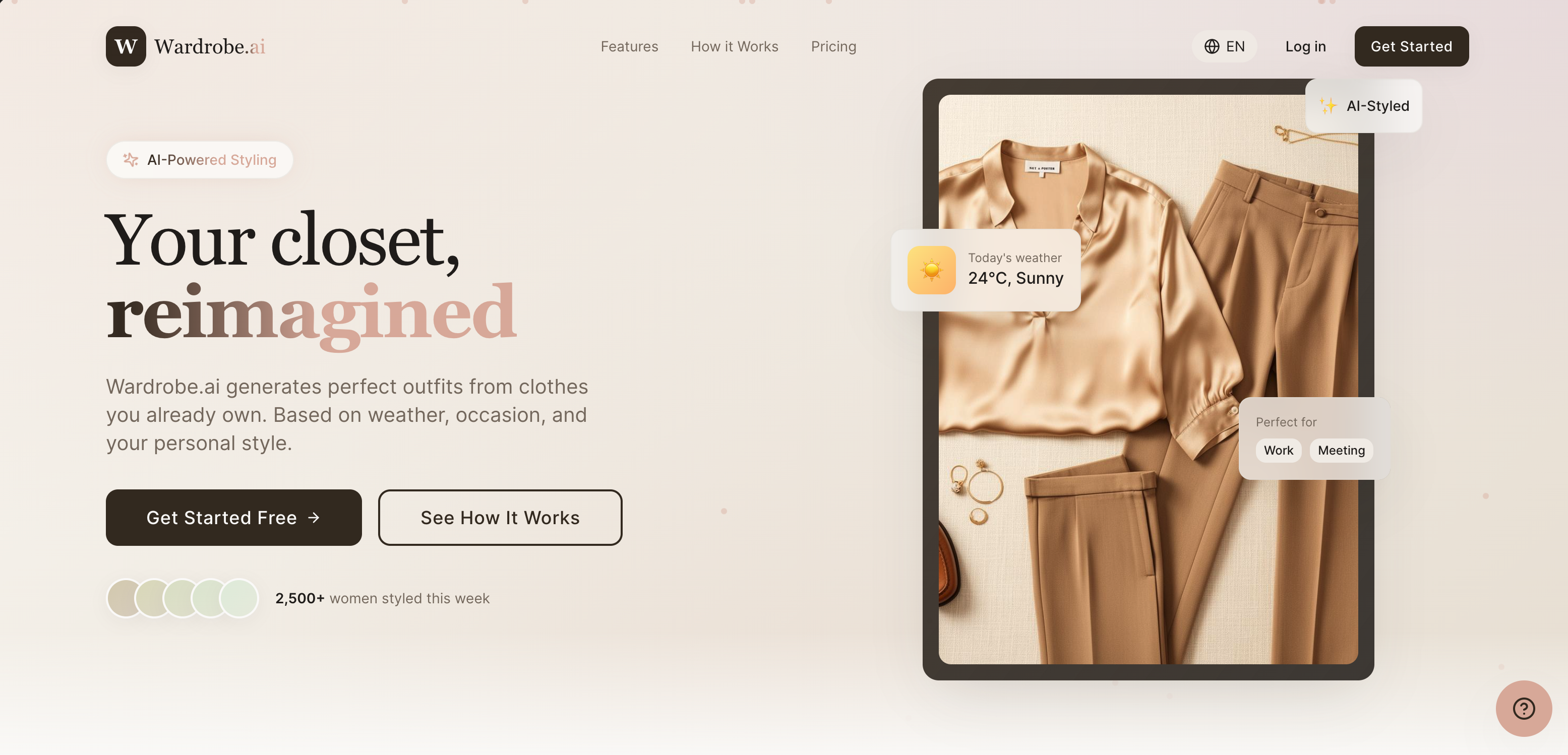 AI Wardrobe - Main product screenshot demonstrating key features and user interface