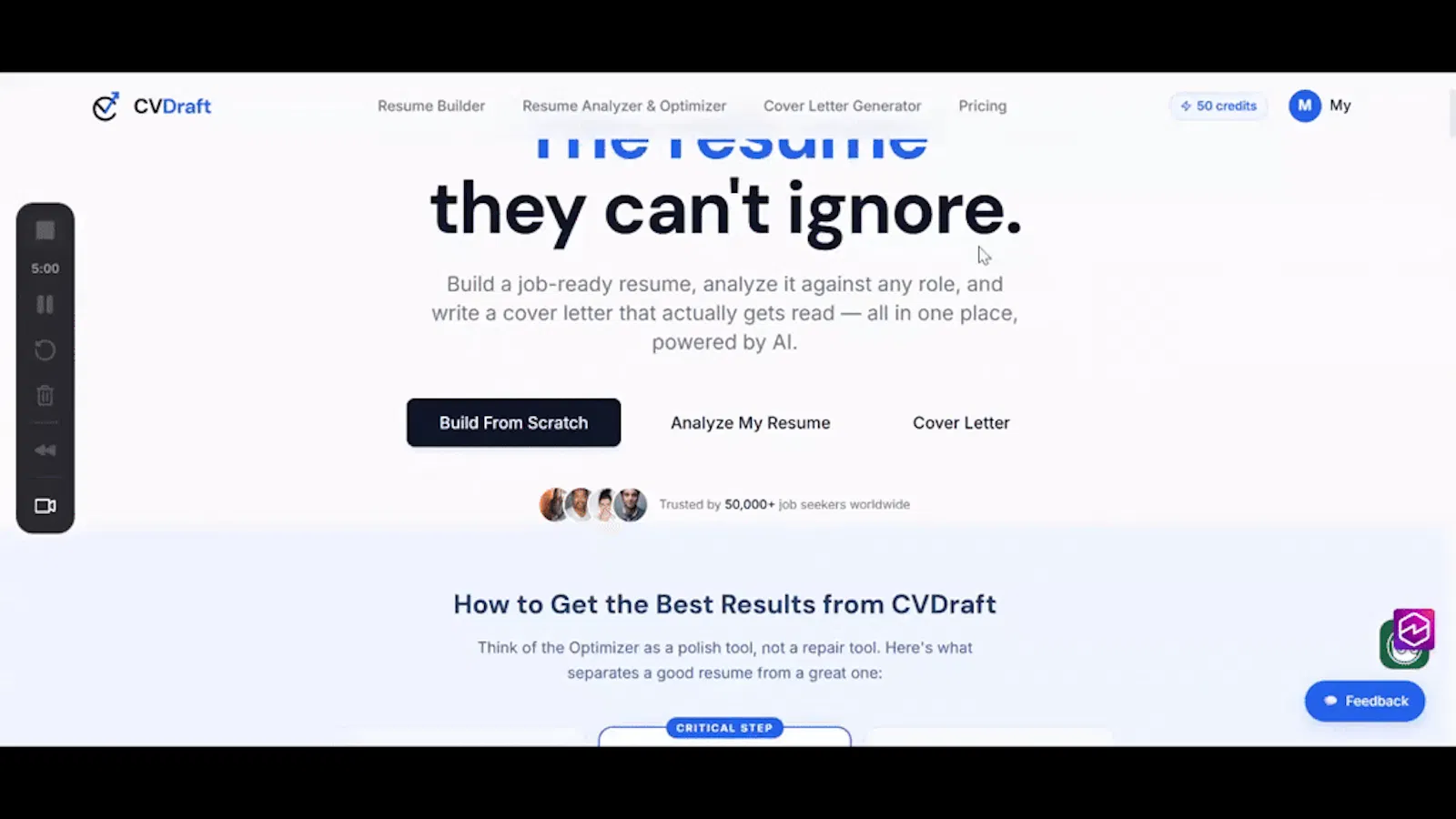 CVDraft screenshot 1 (video preview)