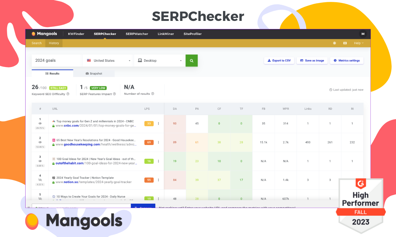 Free SERP Simulator by Mangools Image