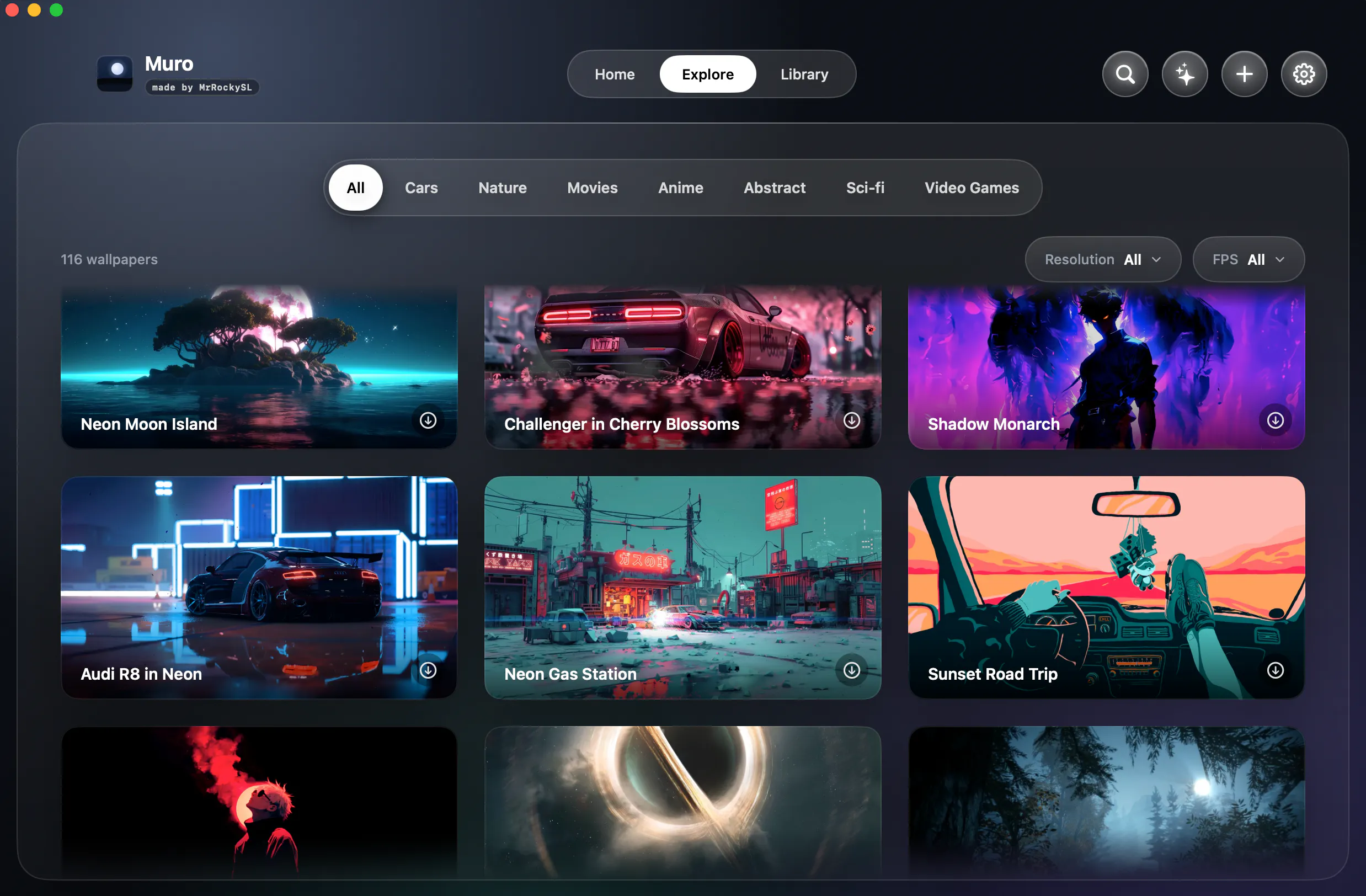 Muro : Native Live Wallpapers for macOS gallery image